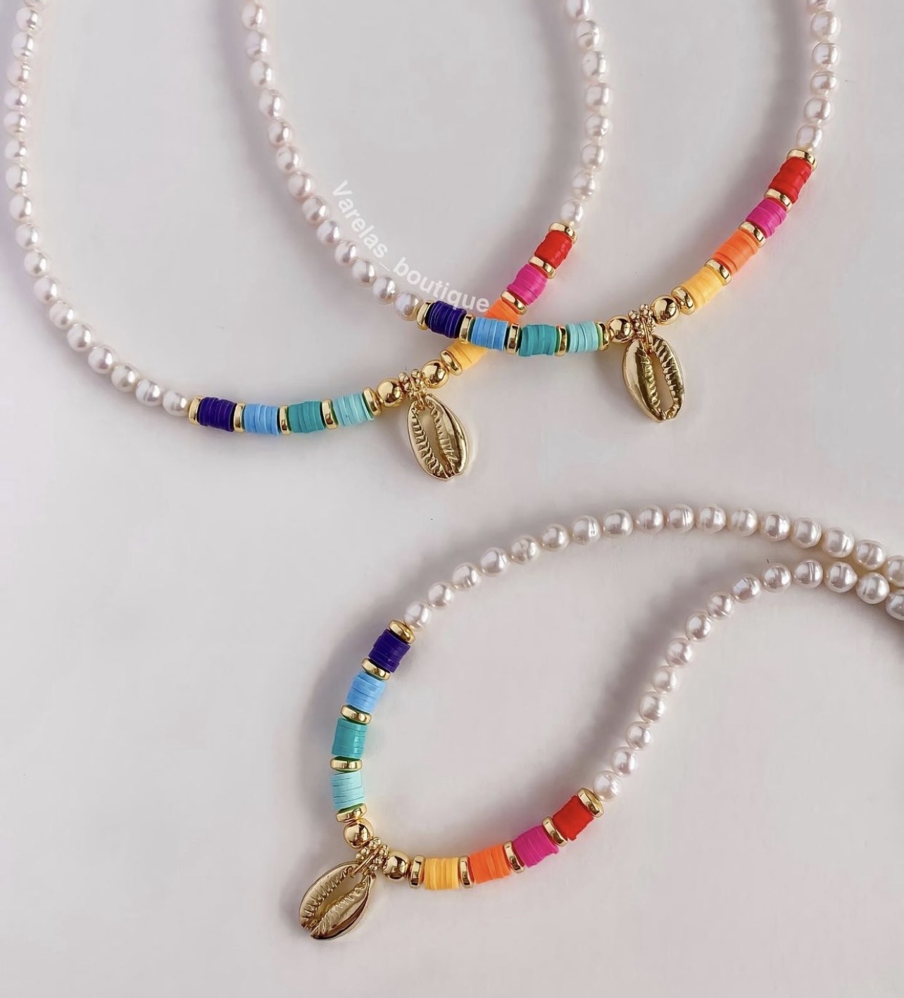 DIY soft clay Bohemian-style pearl eye smiling face necklace, mask chain and mobile phone chain detail image 5