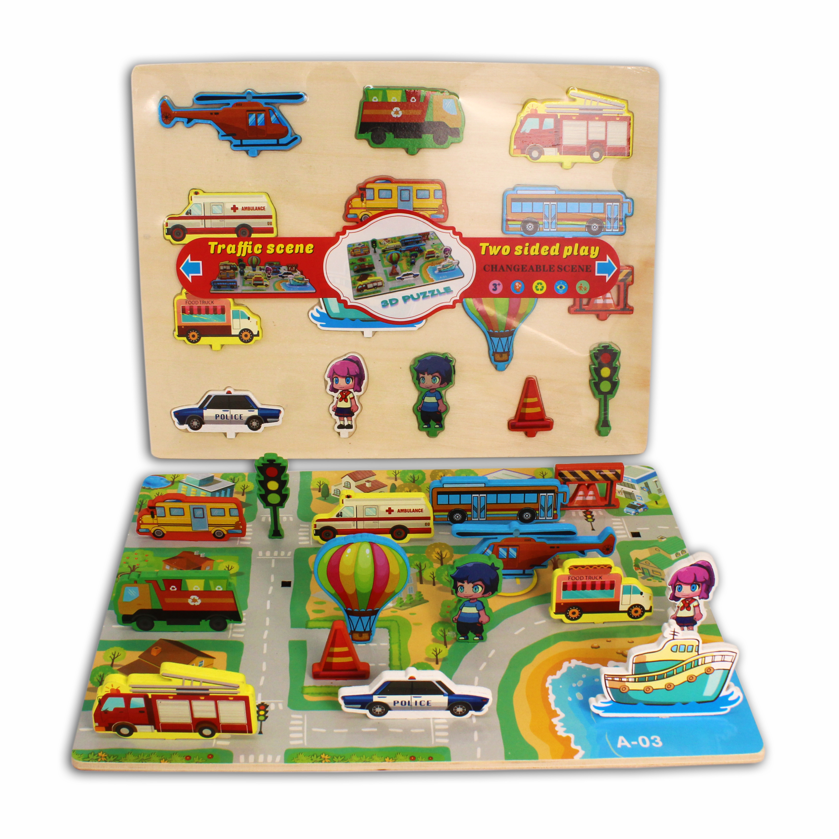 Montessori Early Education Intelligence Scene Traffic Puzzle A-03