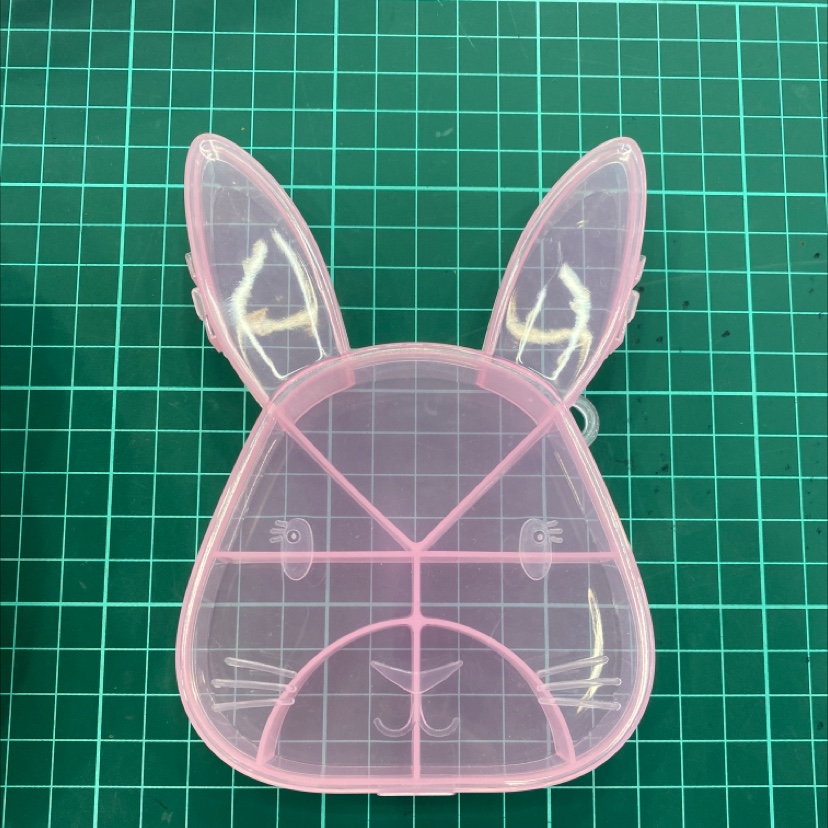 Square box little pink stand-up rabbit