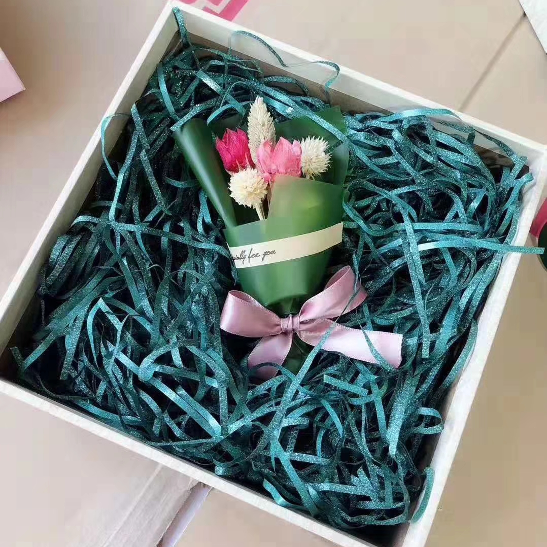 文博纸品 厂家直销 七彩丝 金葱丝 彩色纸丝 碎纸丝 填充纸丝 拉菲草 鸡窝草 礼品填充物 123