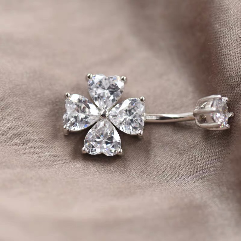 佳倩Bodypiercing肚脐钉脐环防过敏医用钢时尚穿刺饰品欧美性感女神个性女多桃心十字花