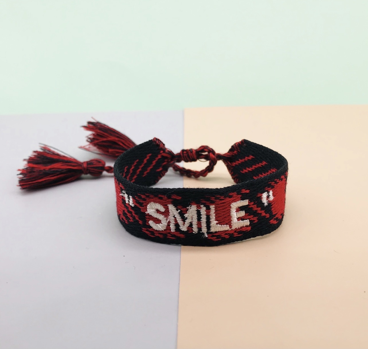 European and American woven bracelet, Bohemian style, ethnic style, hand-embroidered and embroidered letter custom DIY bracelet detail image 4