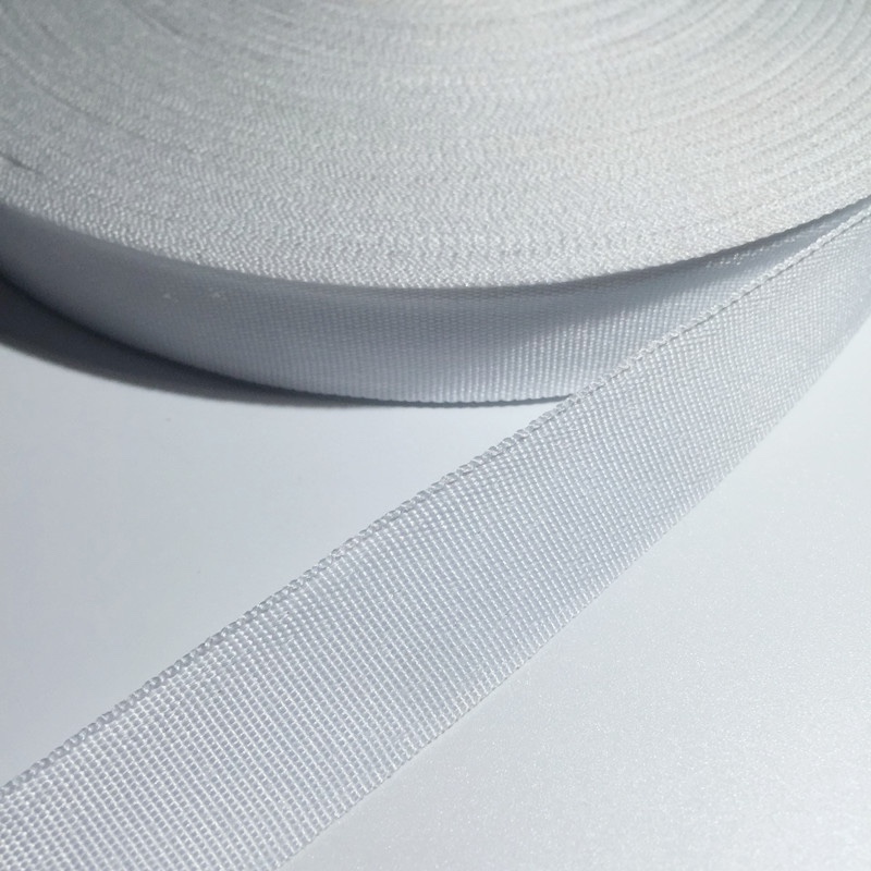 2.5cm polyester white plain ribbon 28#