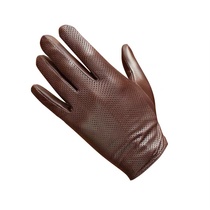 Leather gloves Men's thin driving and riding can touch screen breathable hand repair handsome motorcycle head layer leather gloves
