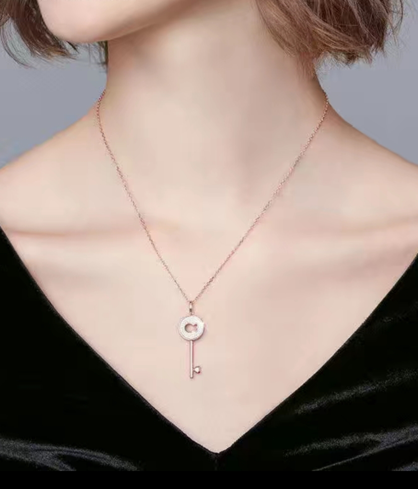 197女士夏款纯铜简约甜美2021年新款小众轻奢气质百搭项链详情图3