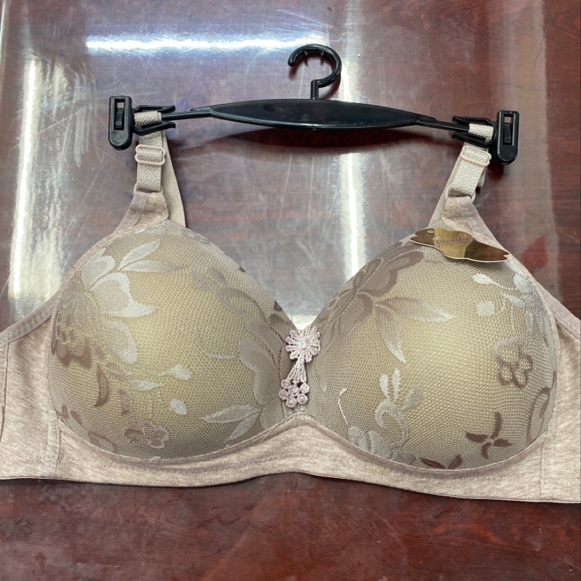 Grey jacquard bra no trace no underwire underwear comfortable breathable foreign trade thumbnail