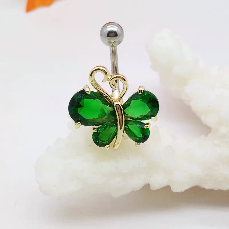 佳倩Bodypiercing肚脐钉脐环防过敏医用钢时尚穿刺饰品欧美性感女神个性女猫眼蝴蝶产品图