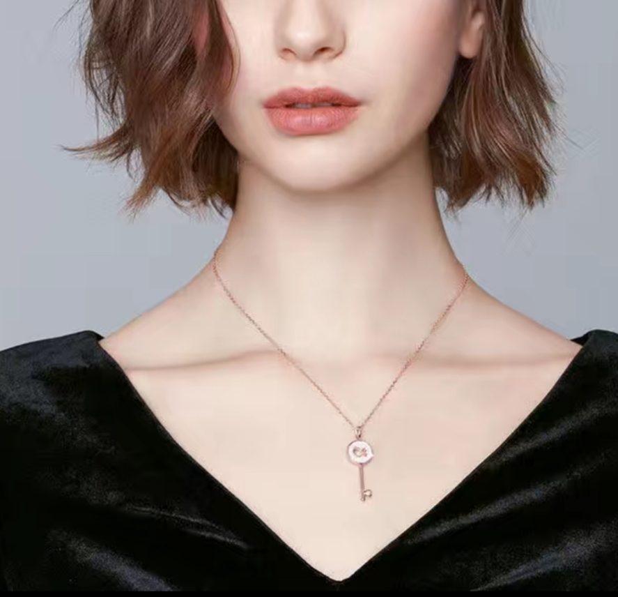 197女士夏款纯铜简约甜美2021年新款小众轻奢气质百搭项链详情图7