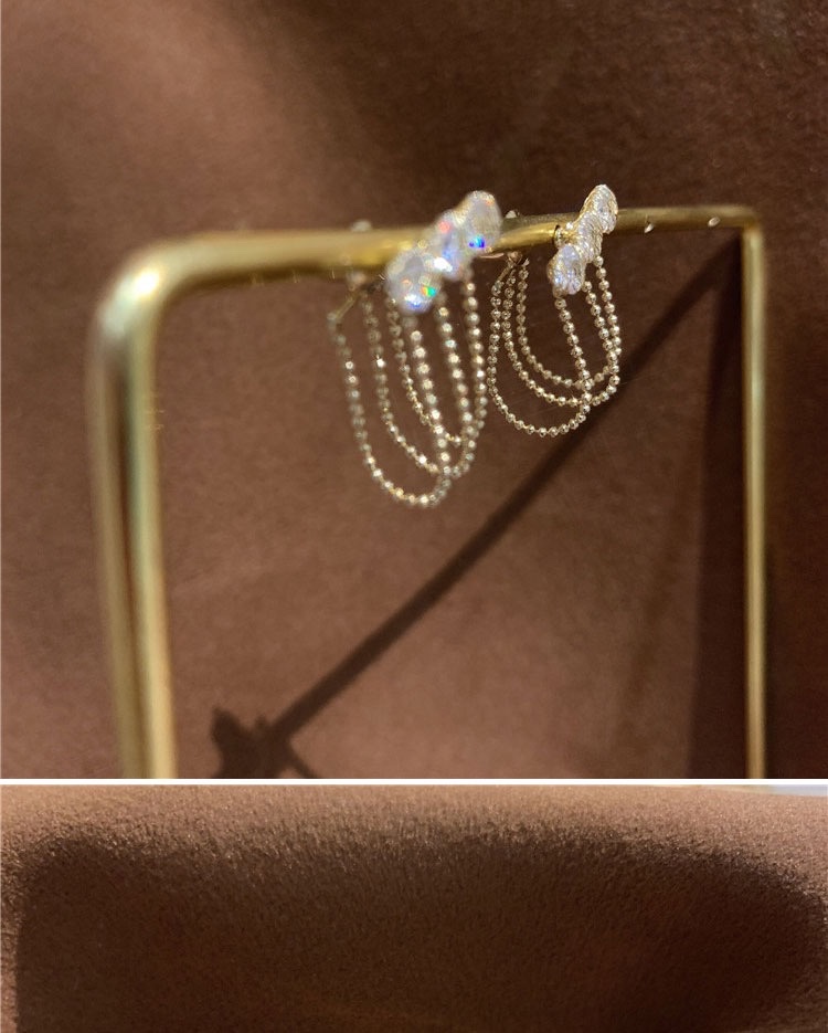 The same tassel earrings as those worn by Yang Chaoyue of South Korea are the latest summer trendy and ethereal earrings for trendy girls in 2021 detail image 4