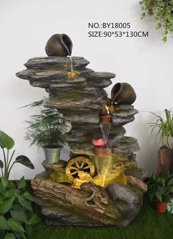 盆景假山鱼缸/树脂流水盆景/流水雾化幕帘产品图