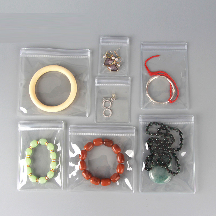 Customized printed in-stock zipper bags, transparent PVC self-sealing bags, thick jewelry and jewelry sealing plastic zipper bags Specification drawing