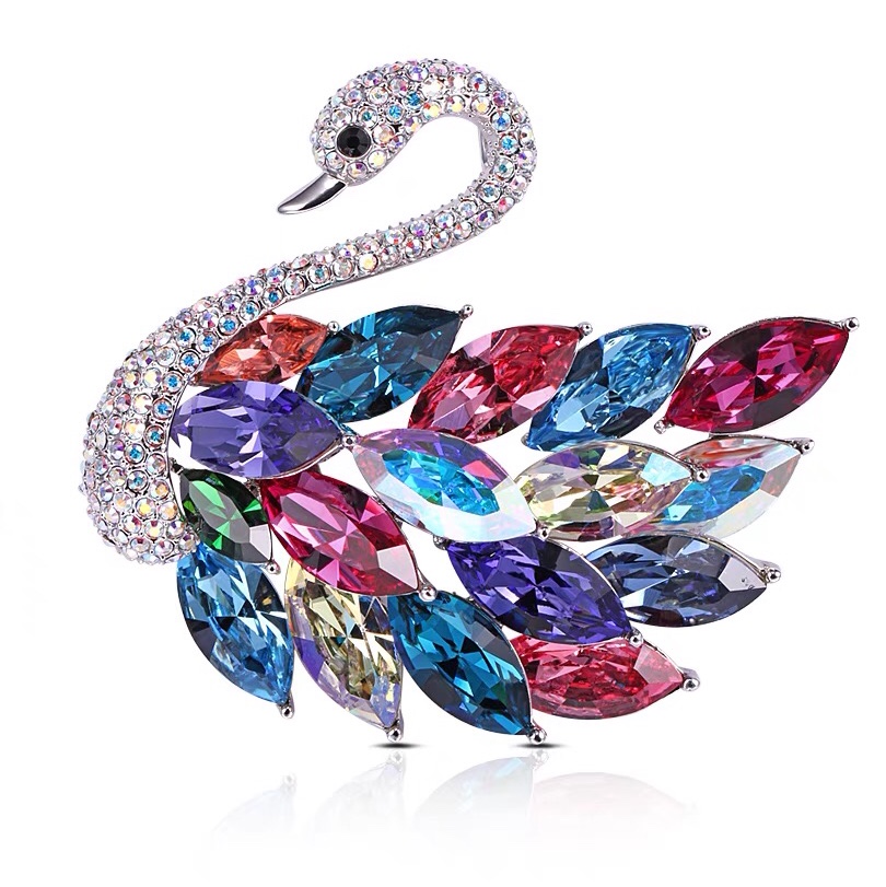 Jewel swan brooch