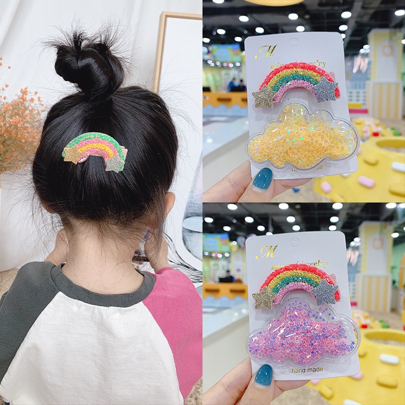 Korean children's Crown Bow Five-pointed star Quicksand headband Cute hair clip headband Hair accessory for baby girls 7 thumbnail
