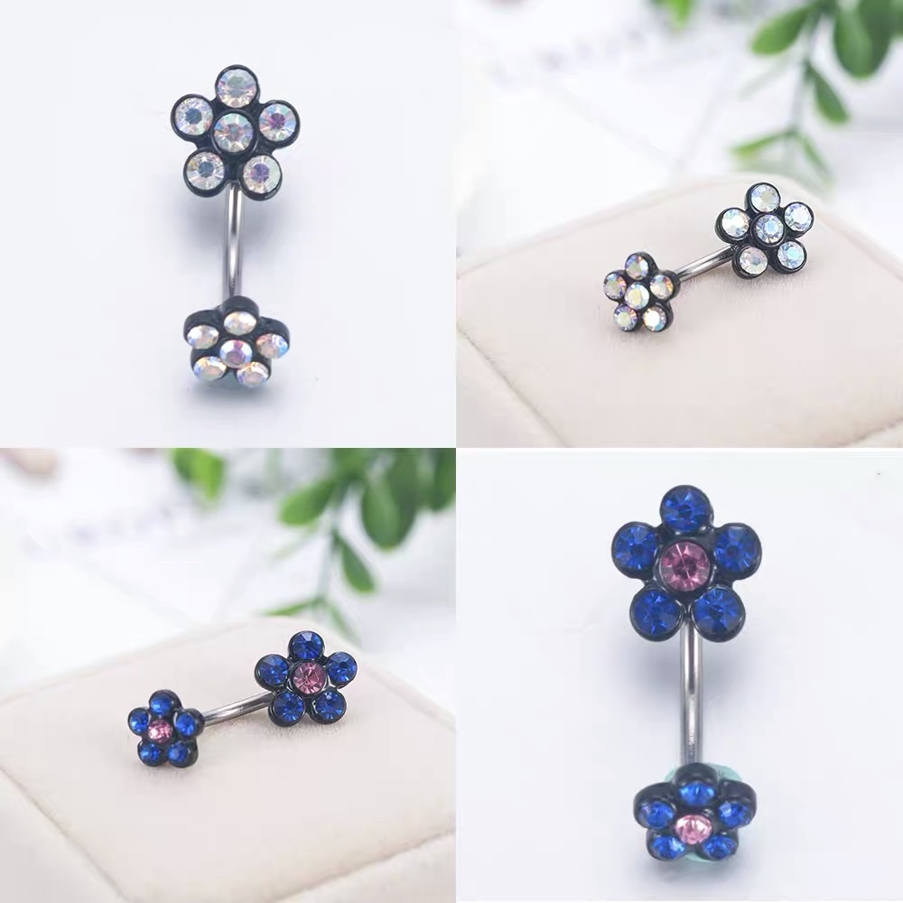 佳倩Bodypiercing肚脐钉脐环防过敏医用钢时尚穿刺饰品欧美性感女神个性女梅花上下产品图