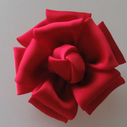 Brooch pin Handcrafted Cloth Big Red flowers Fashion work coat Satin Flowers Spring corsage Brooch Accessory women