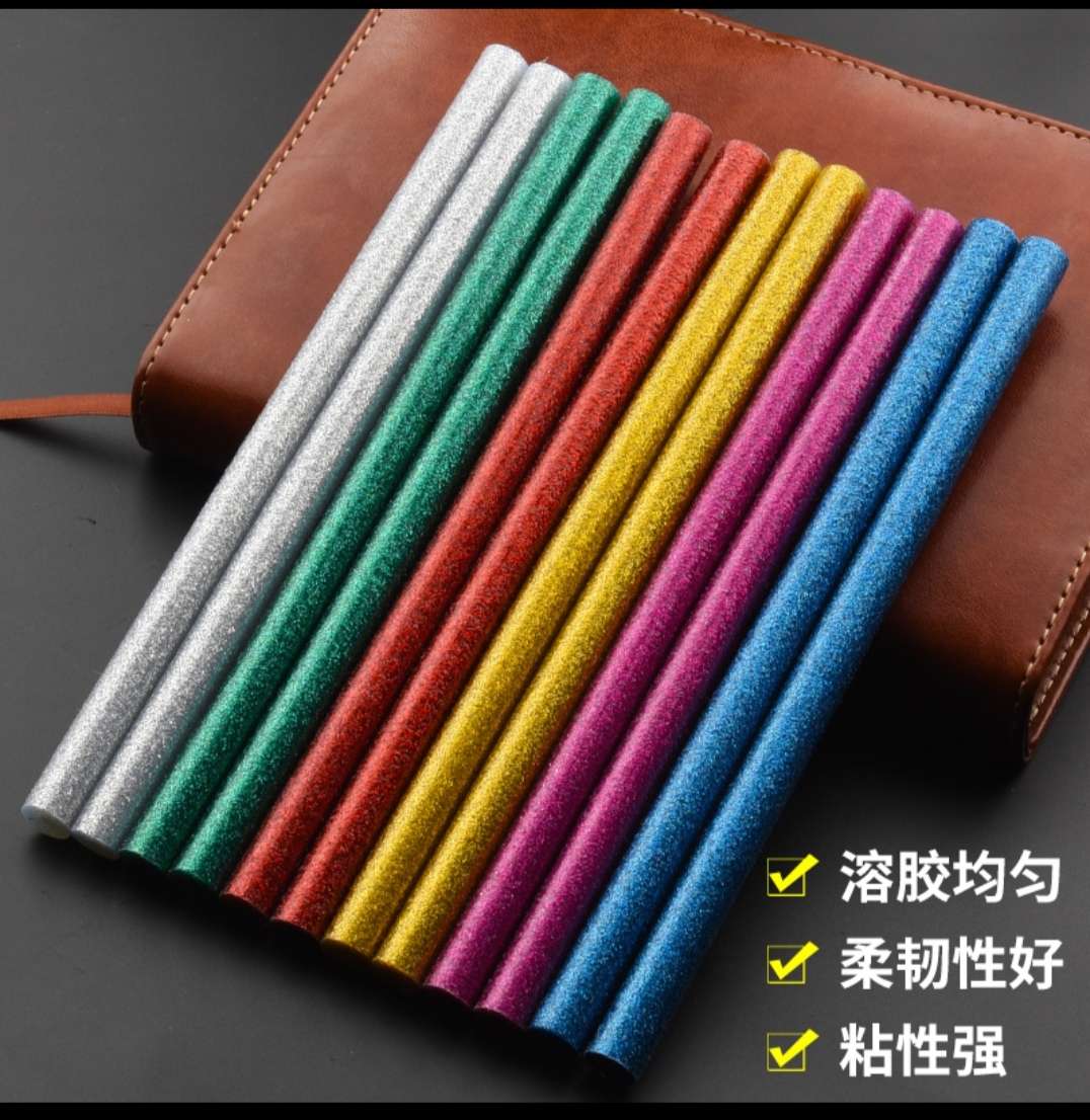 鼎力德胶棒494彩色胶棒0.7+18cm6个色混装20根白底实物图