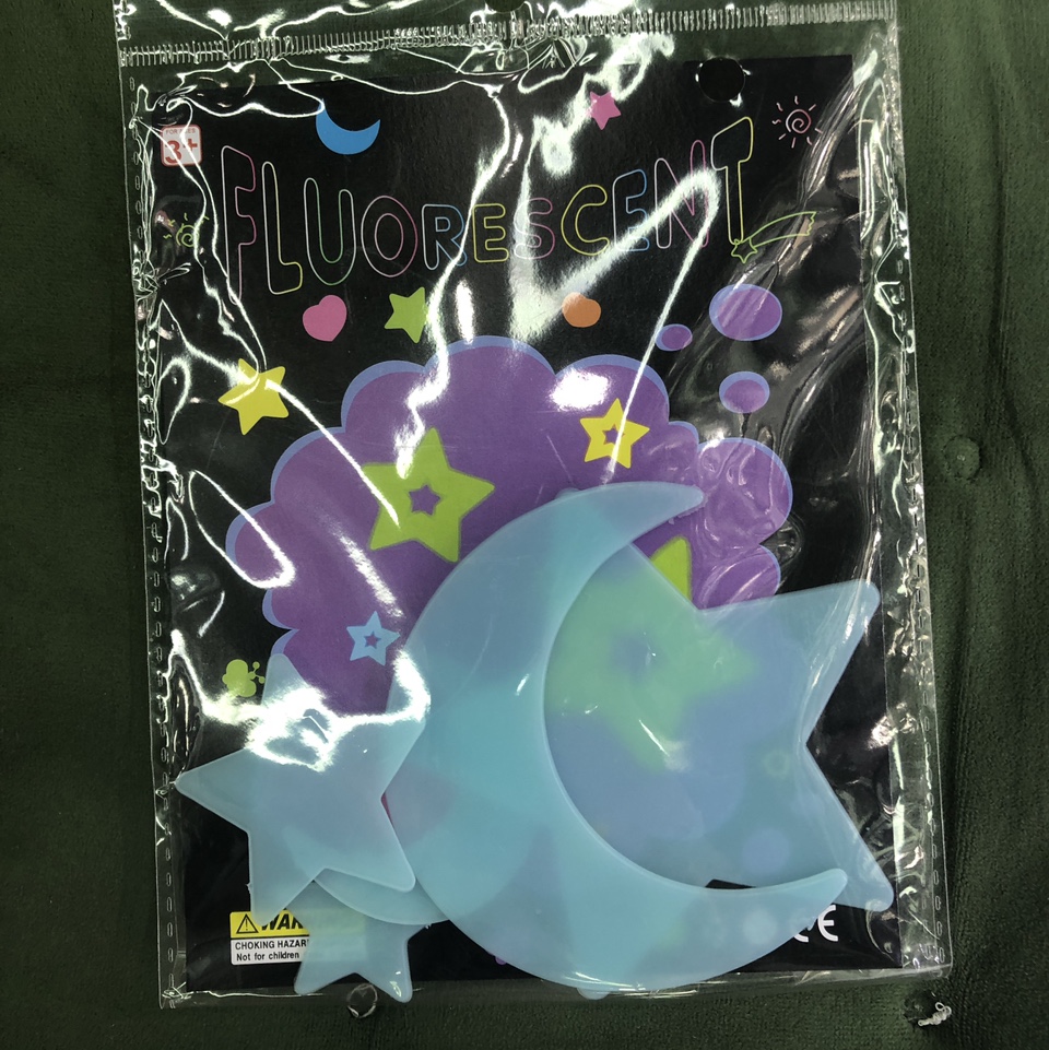 653D夜光贴片蓝色星月桃