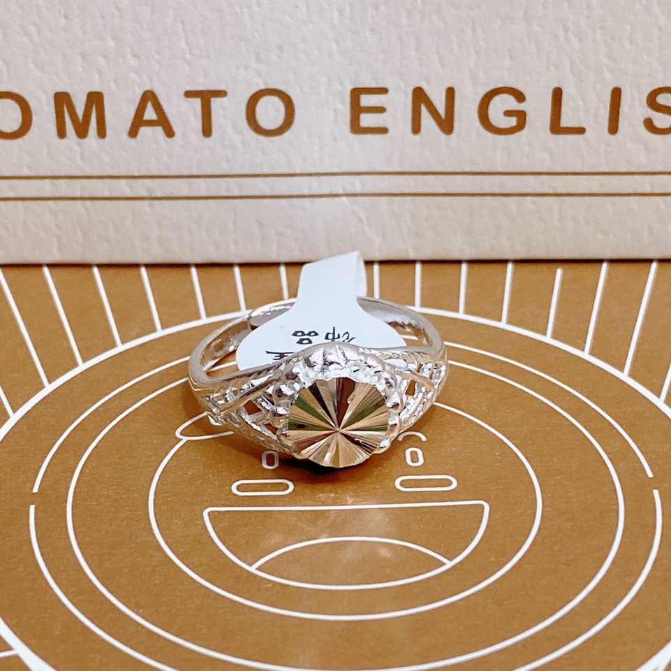 电镀银色底女士铜材料批花流行时尚潮流戒指12号款