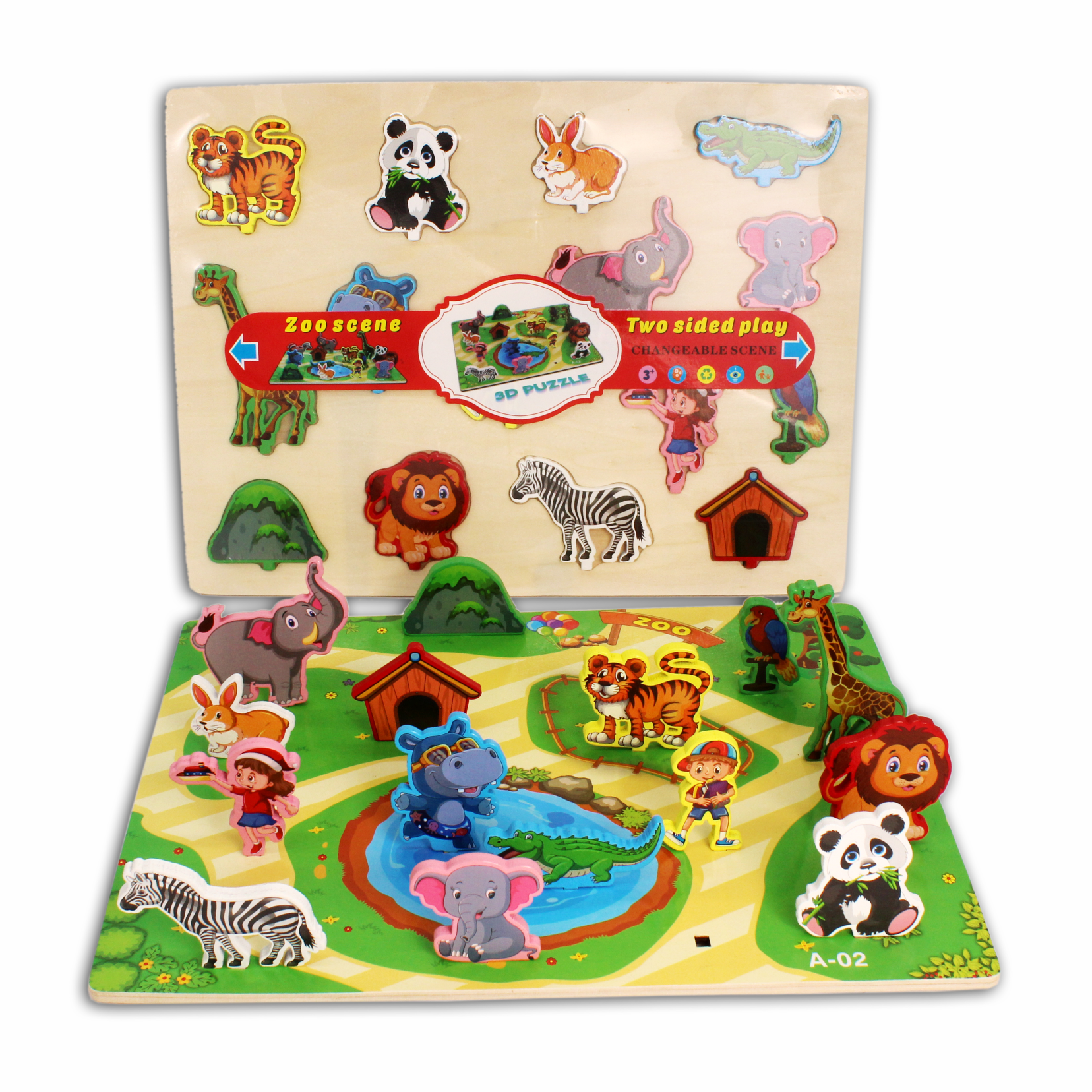 Montessori Early Education Intelligence Scene Animal Puzzle A-02