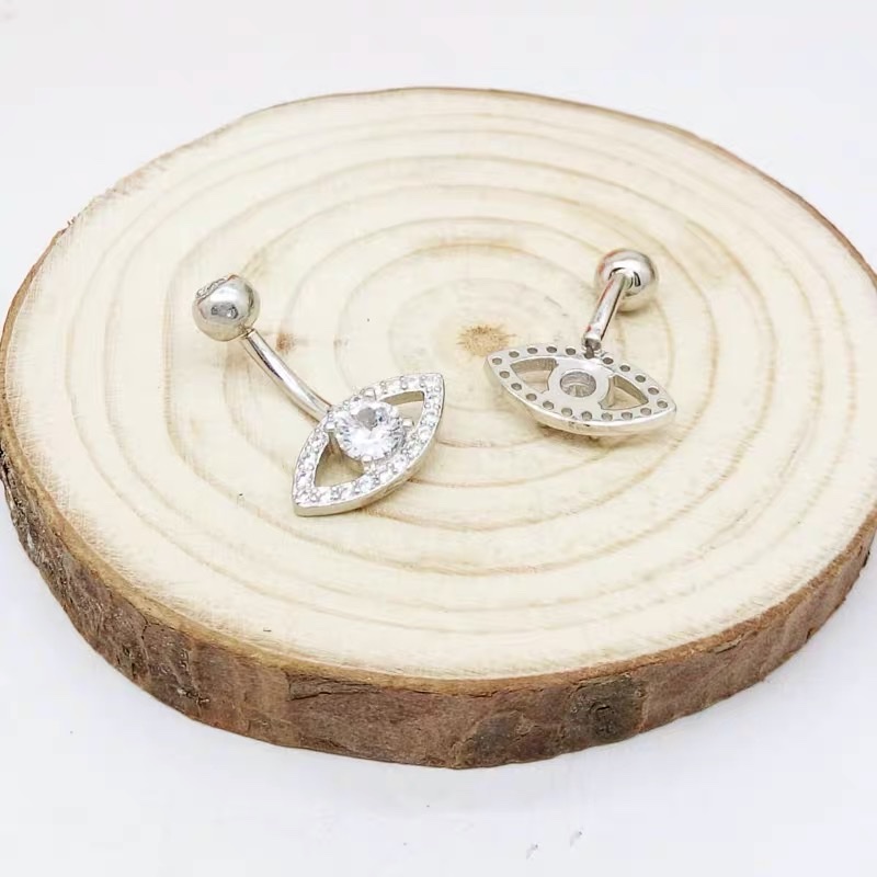 佳倩Bodypiercing肚脐钉脐环防过敏医用钢时尚穿刺饰品欧美性感女神个性女眼睛👀钻白底实物图