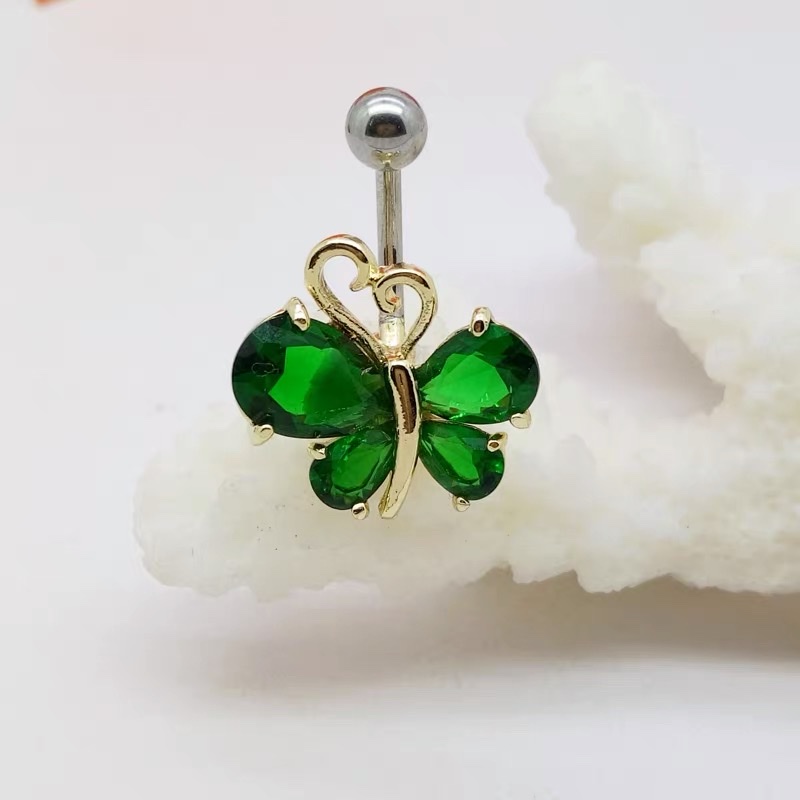 佳倩Bodypiercing肚脐钉脐环防过敏医用钢时尚穿刺饰品欧美性感女神个性女猫眼蝴蝶细节图