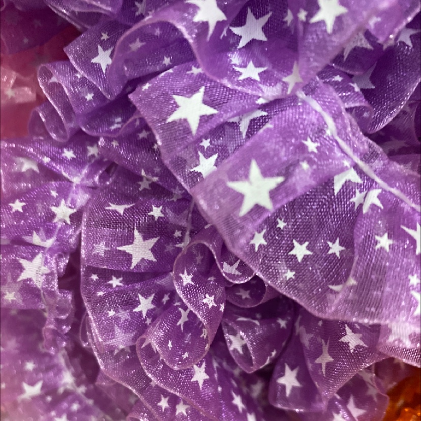 纱带星星边紫色