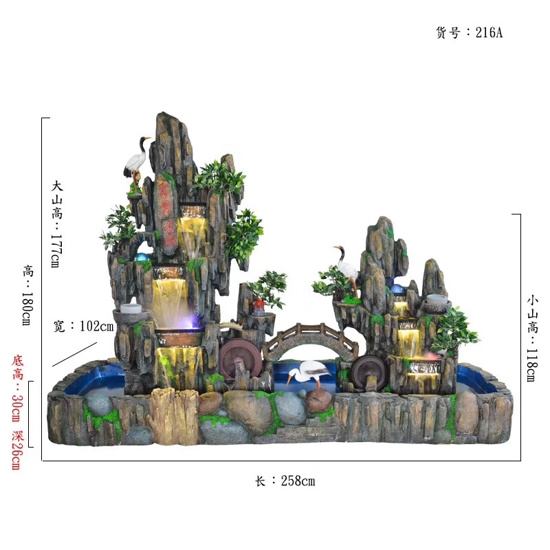 诸葛工艺庭院流水摆件阳台鱼池造景顶楼花园装饰布置景观鱼缸喷泉雾化加湿器爆款7279-57详情图18