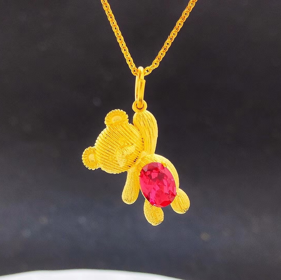 Red bear pendant, cute and cute