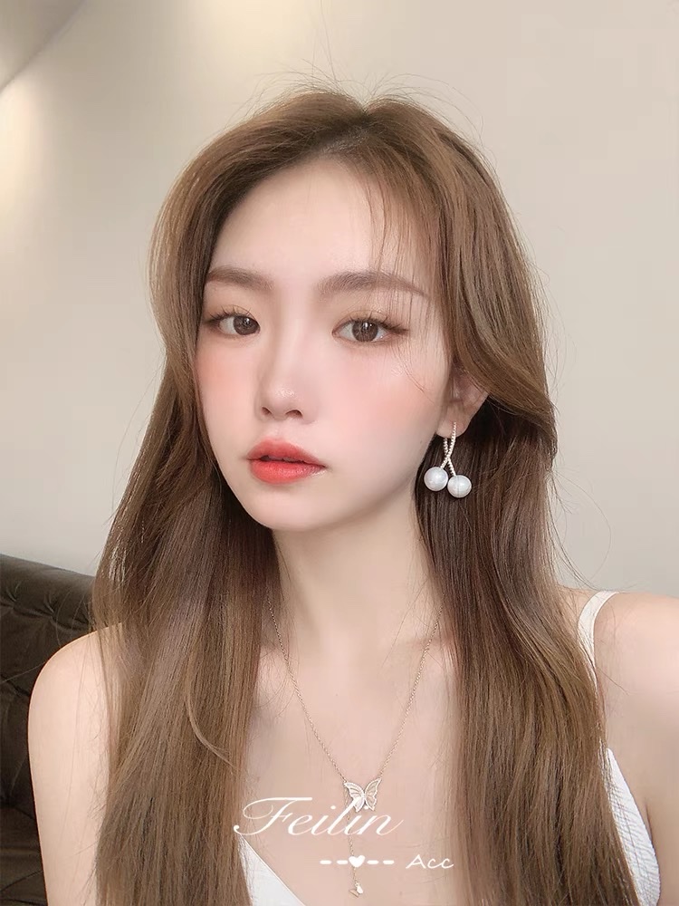 2021 new trendy long pearl full diamond earrings, elegant and high-end light luxury earrings for women, summer earrings detail image 3