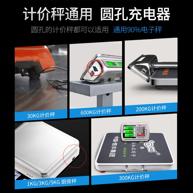 凯丰/大红鹰/永祥/蓉城/至尊电子秤台秤通用6v500ma电子称充电器适配器详情图5