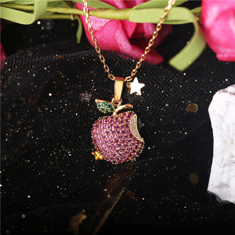 欧美风格 苹果项链女潮网红简约个性气质锁骨链批发