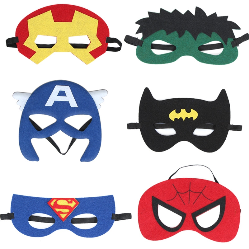 儿童可爱卡通动漫英雄蝙蝠侠蜘蛛侠黑豹万圣节超级英雄面具13