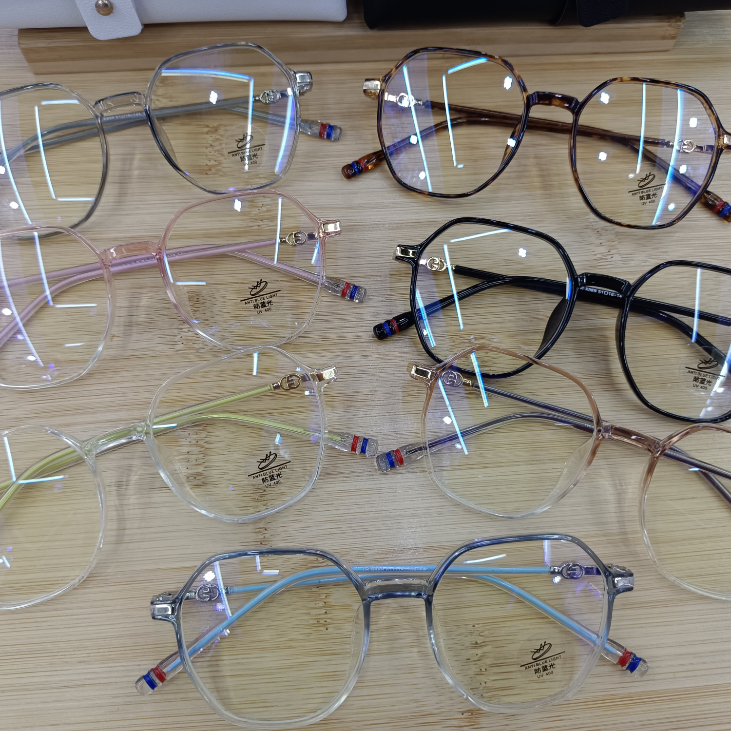 Fashionable spectacle frame optometry and glasses fitting