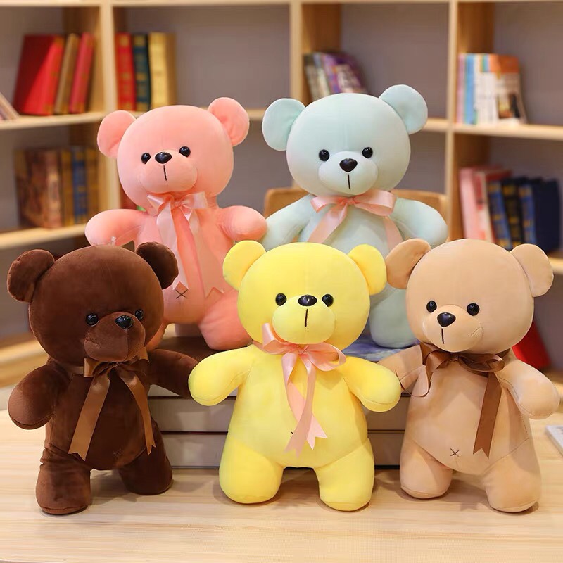 Cute teddy bear Bear doll plush toy doll Throw pillow sleep pink doll birthday gift girl