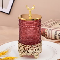 Nordic style cross-border new simple retro glass candle jar Candy cosmetics storage jar