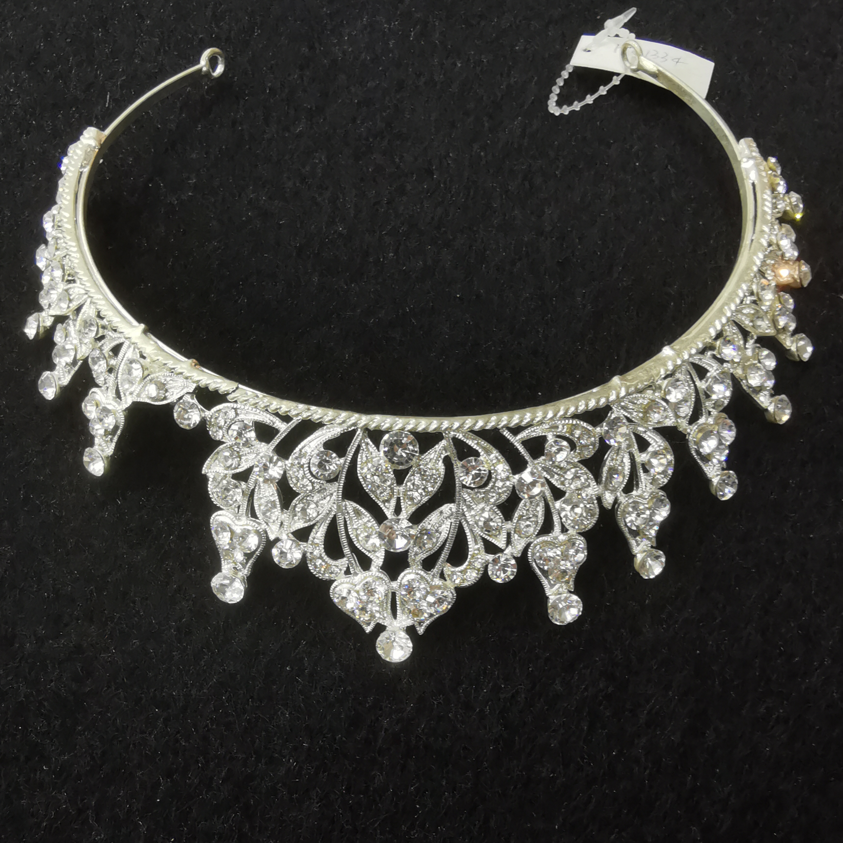 Bridal tiara Silver jewelry Luxury rhinestones Princess Tiara Korean performance Tiara