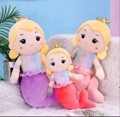 Crown Mermaid Cute, Soft and Comfortable Cartoon Girl Backrest plush Toy Doll 0802 detail image 1