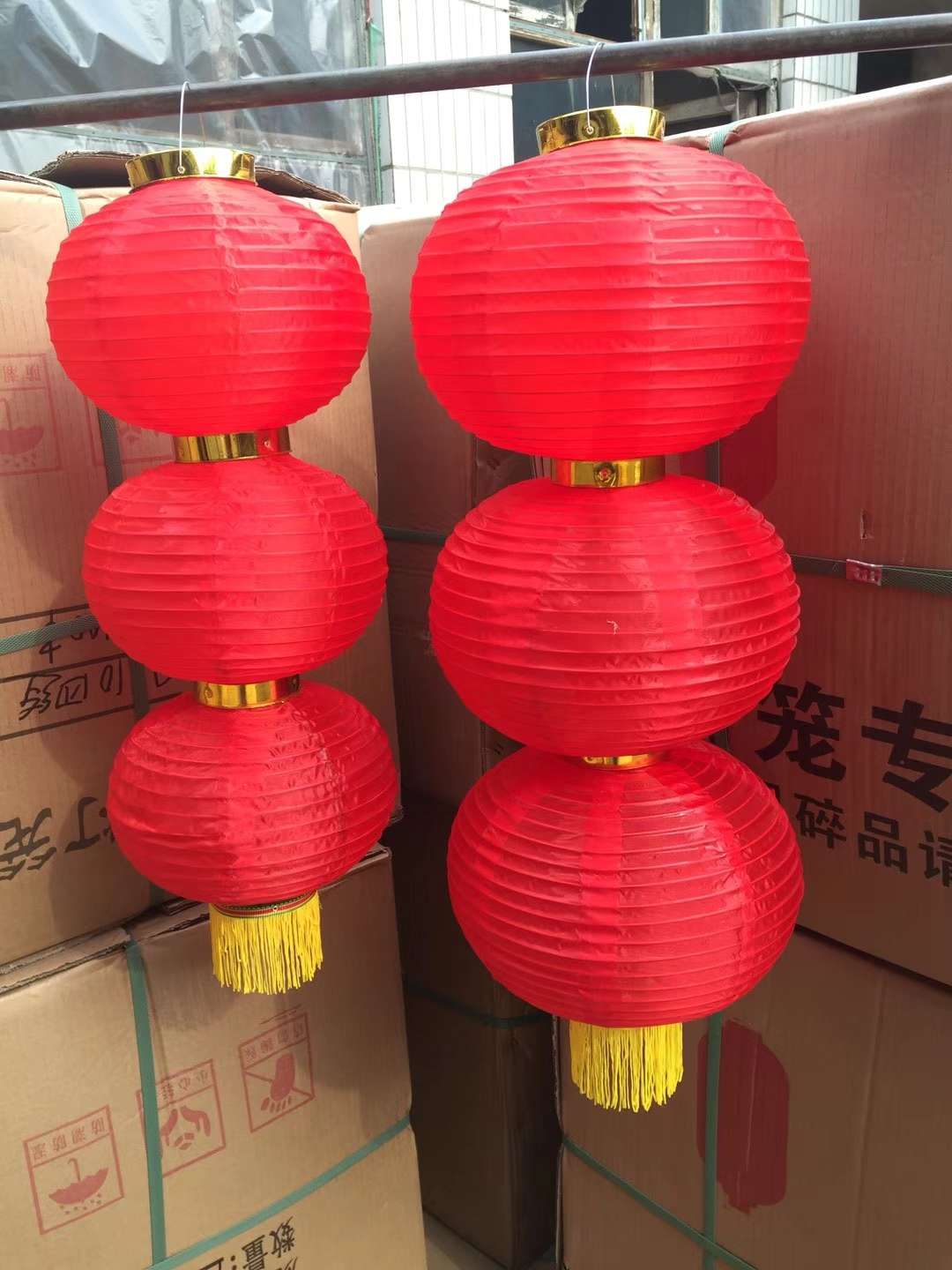 Silk cloth lantern strings, three, four, five consecutive lanterns, outdoor waterproof lanterns, Spring Festival and New Year advertising outdoor lantern decorations Application Scenario