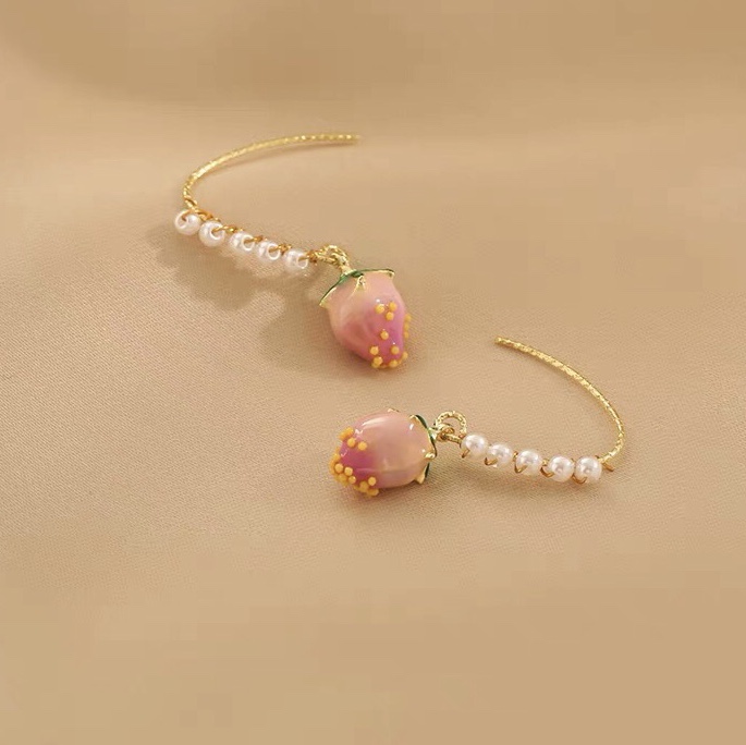 New original design Pearl Cherry Charm temperament Pearl ear hook