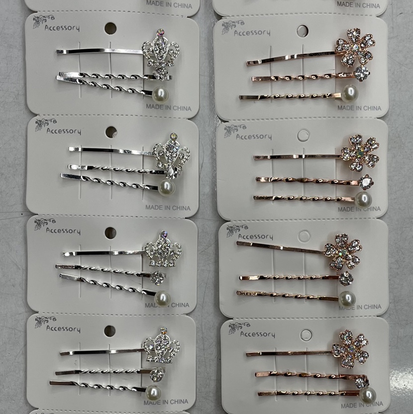 Simple and elegant water diamond mother hairpin, retro bangs, side clip, exquisite top clip, back of the head, elegant water diamond mother hairpin, retro bangs, side clip, exquisite top clip, back of the head, one-line clip headwear