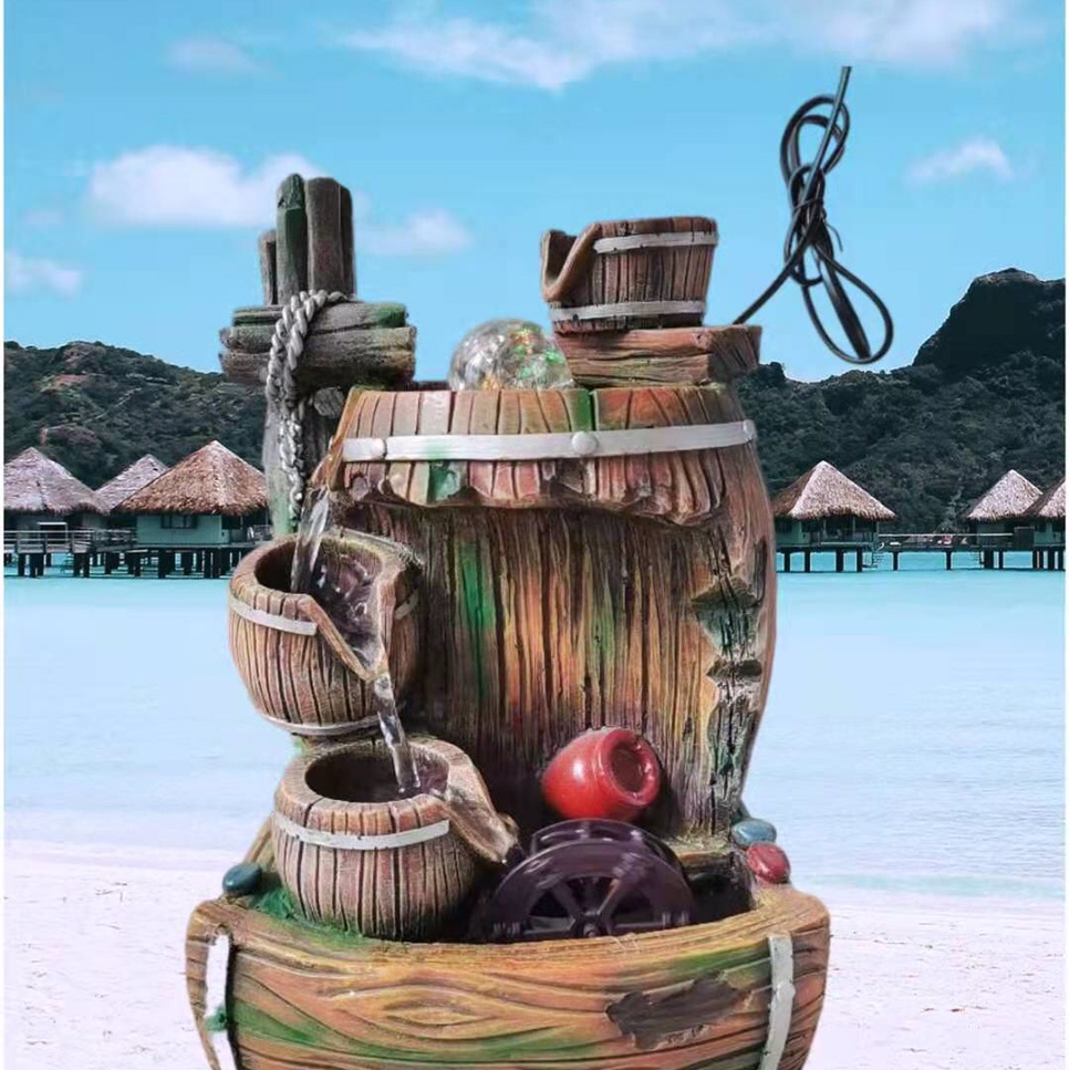 诸葛工艺庭院流水摆件阳台鱼池造景顶楼花园装饰布置景观鱼缸喷泉雾化加湿器爆款7279-74图