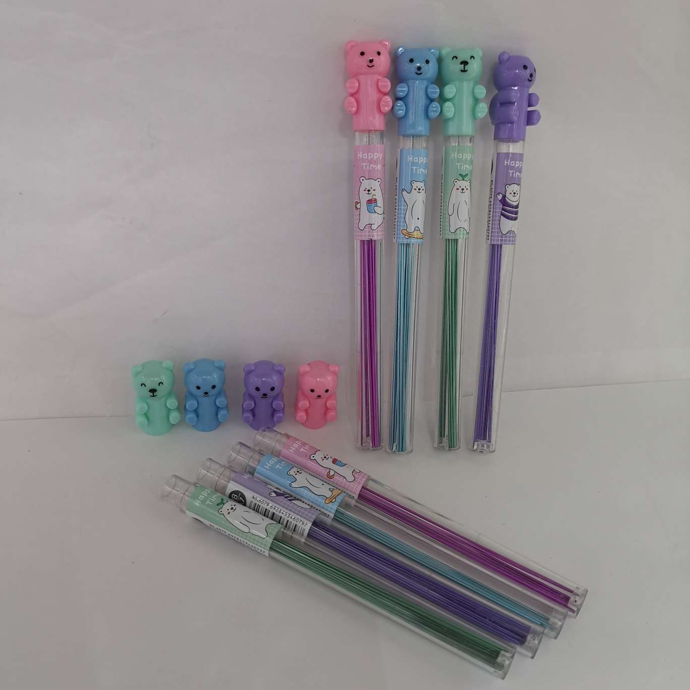 High-grade resin lead core, cartoon-head shaped color-coated pencil lead, display and packaging, 48 pieces per color set, 2,304 pieces per box. detail image 1
