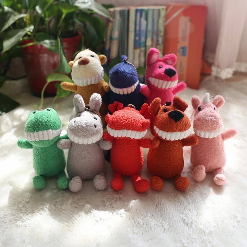 Heal bared teeth unicorn furry dinosaur doll bag hanging bag accessories large pendant gifts