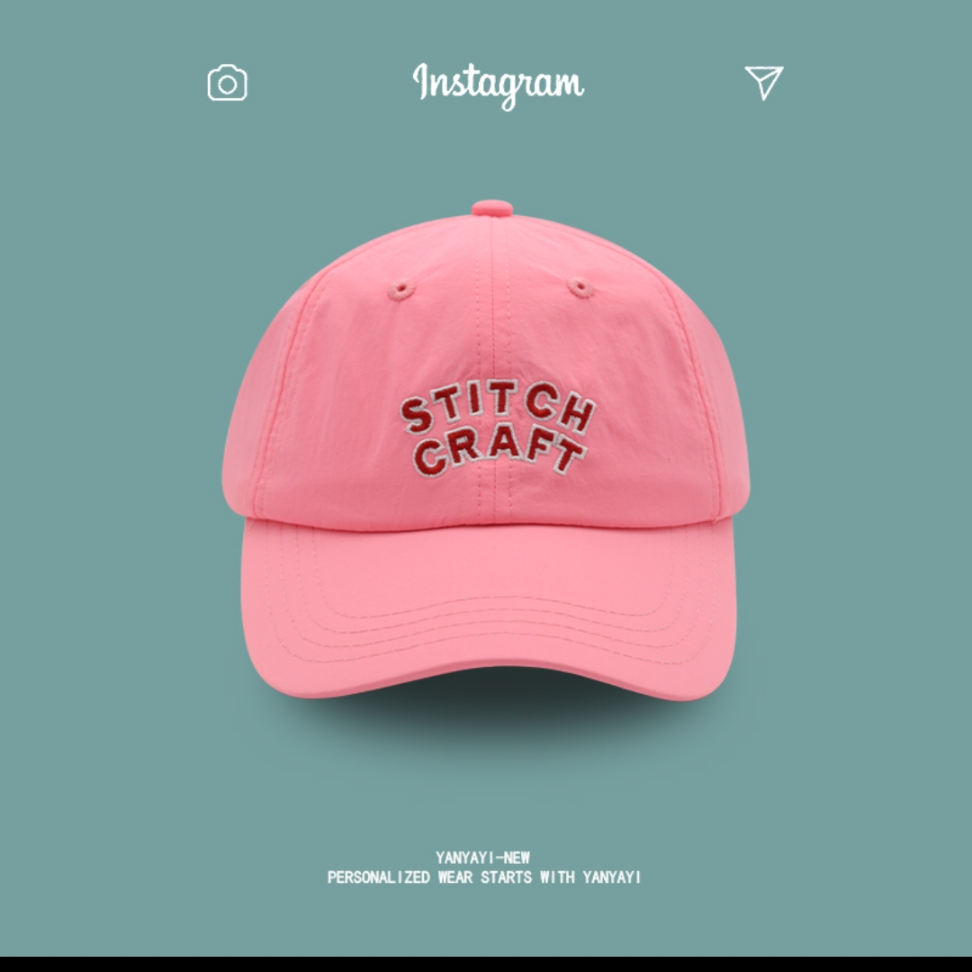ins韩版小清新字母刺绣棒球帽夏季透气速干帽户外旅游遮阳帽子女