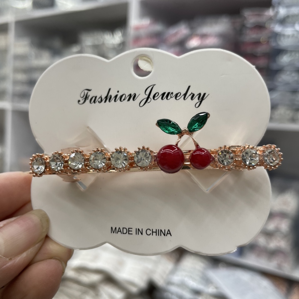 Gold-plated cherry hairpin