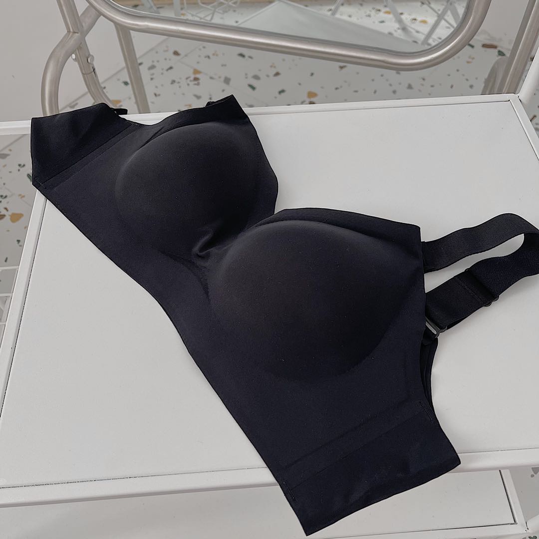 Latex underwear, seamless, frameless inner pad, detachable large cup bra detail image 7