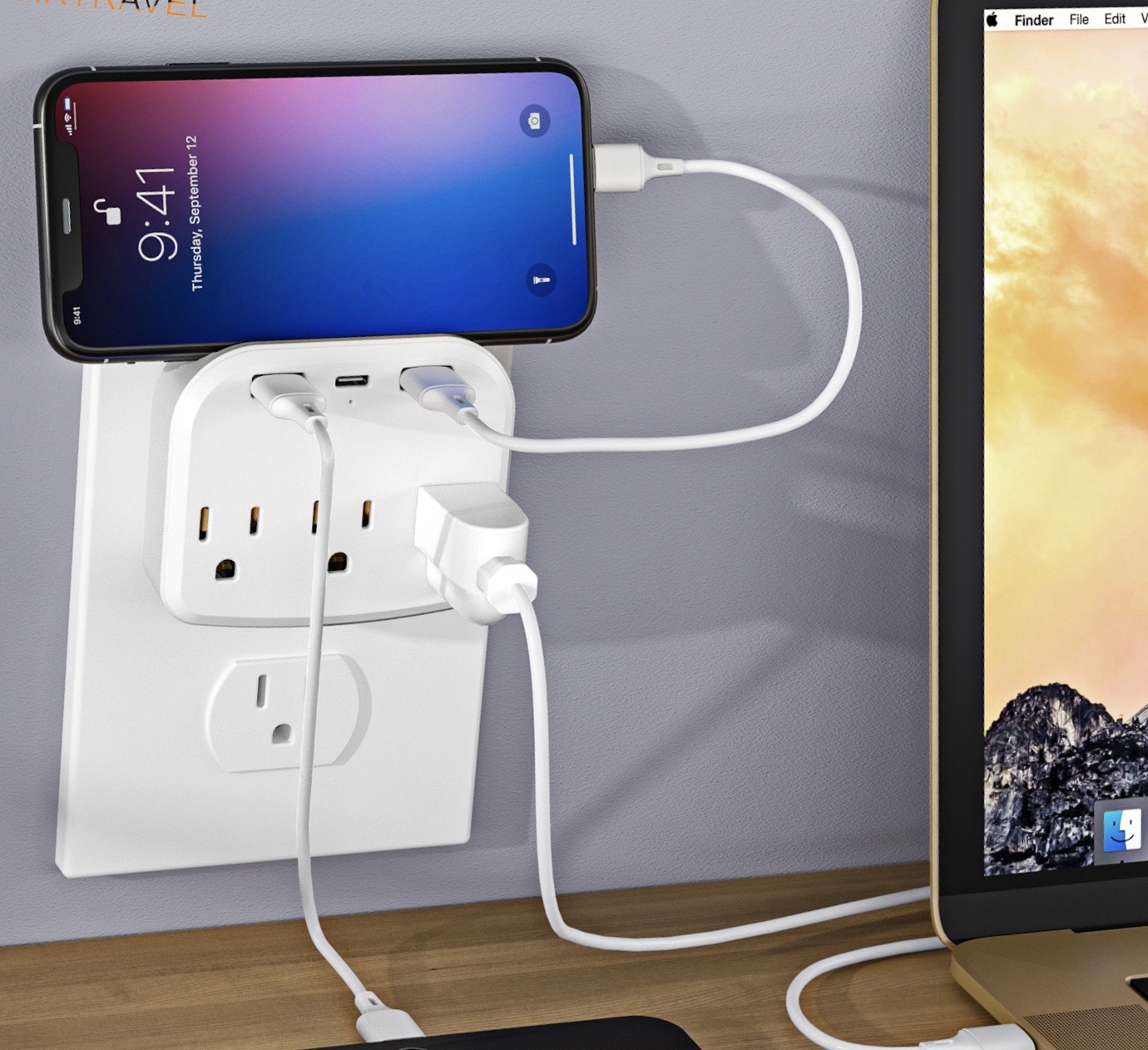 New socket shelf - US standard tray stand wall socket, Japanese one-to-three-inch socket, home American standard wall socket details Picture