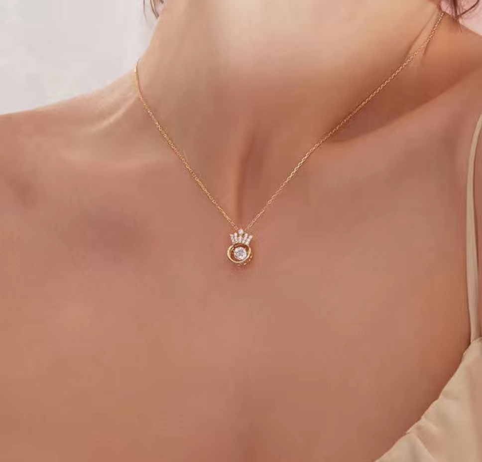001 Women's necklace, simple style collarbone neck chain, French light luxury niche new product, exquisite pendant Specification image