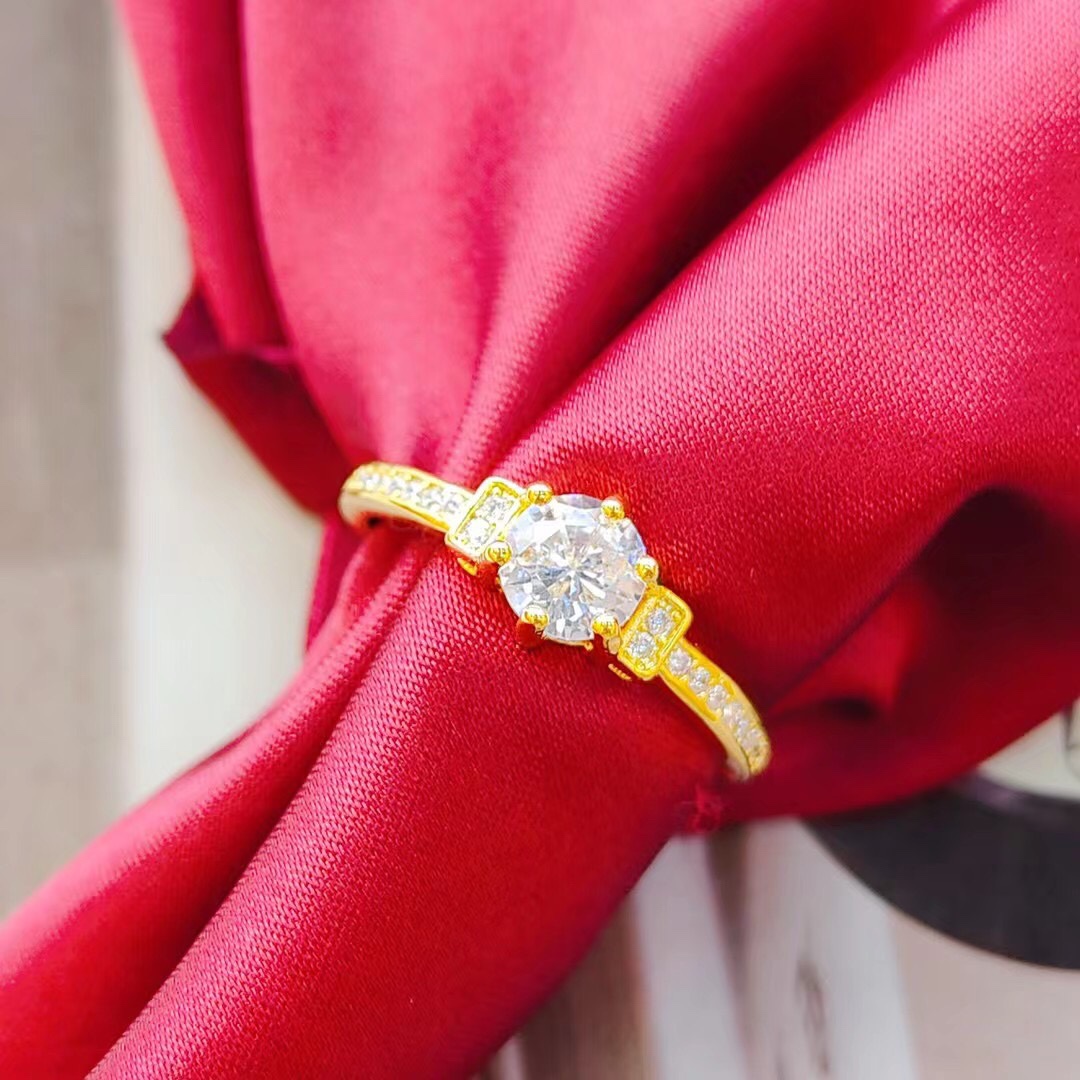 Microinlaid zircon ring, using Italy imported process production