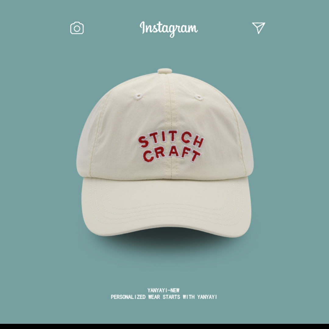 ins韩版小清新字母刺绣棒球帽夏季透气速干帽户外旅游遮阳帽子女01